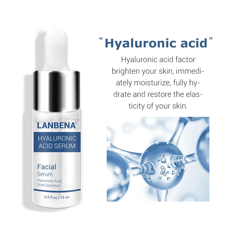 LANBENA Hyaluronic Acid Serum Blackhead Removing Moisturizing Acne Treatment Skin Care Repair Whitening Anti-Aging Winkles 15ml